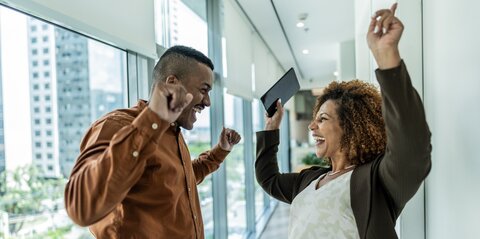 colleagues celebrating 